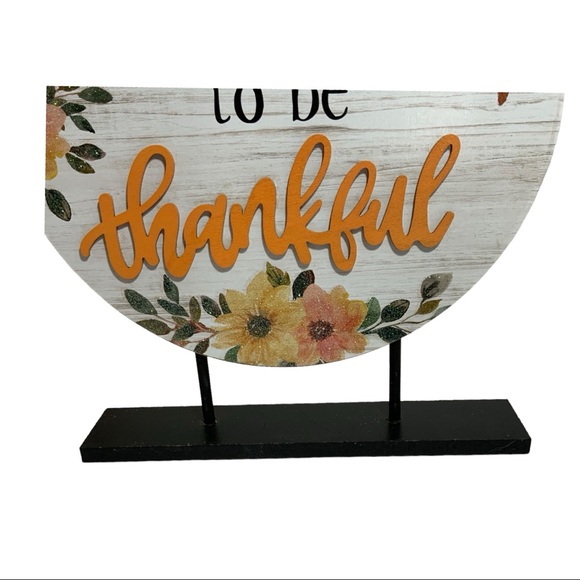 !! Sold !! Autumn Table Decor Pedestal Sign Tis The Season To be Thankful - Picture 9 of 16